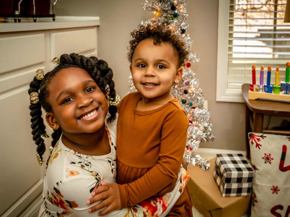 Adopted girls on Christmas