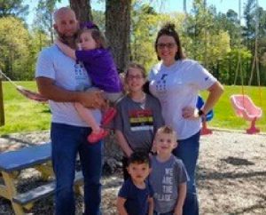 Mother with two children