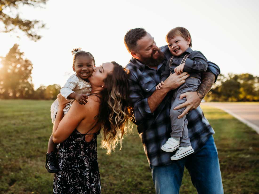Family with adopted children